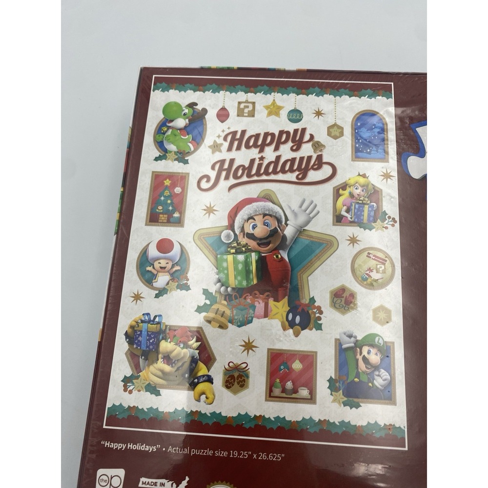 Super Mario Happy Holidays 1,000 Piece Puzzle New Great gift! Princess Peach NEW - Picture 3 of 6